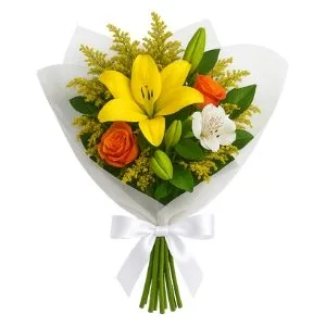 Buquê de Rosas e Lírios