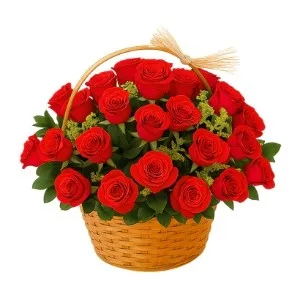 Cesta com 30 Rosas Vermelha