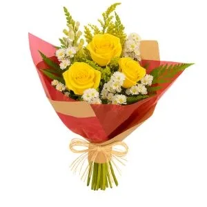 Ramalhete de 3 Rosas Amarela