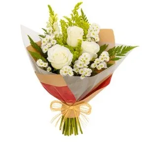 Ramalhete de 3 Rosas Branca