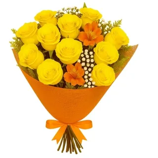 Buquê de 12 Rosas Amarela