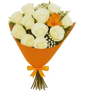 Buquê de 12 Rosas Branca