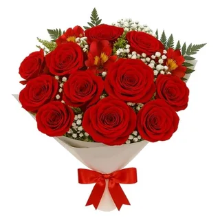 Buquê de 12 Rosas Vermelha