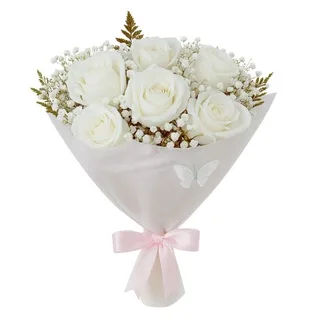 Buquê de 6 Rosas Branca