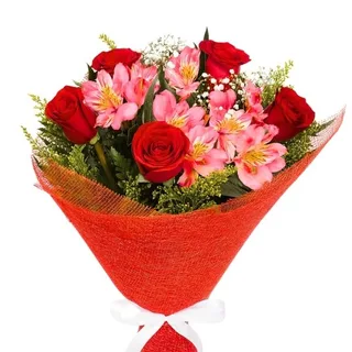 Buquê de 6 Rosas Vermelha