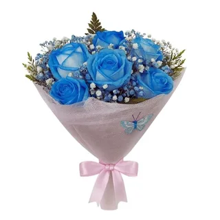 Buquê de 7 Rosas Azul