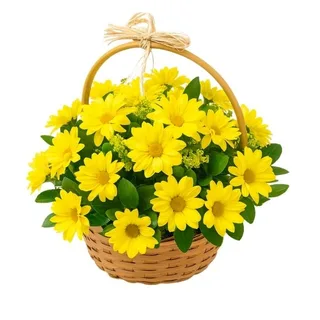 Cesta com Margaridinhas Amarela
