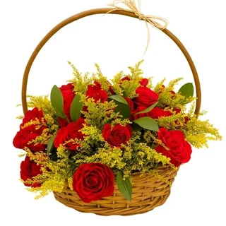 cesta de 15 Rosas Vermelha