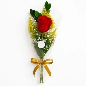 Rosa Unitária com Folhagens