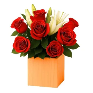 Arranjo de Rosas e Lírios