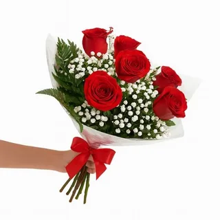 Buquê de 06 Rosas Vermelha