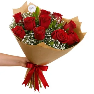 Buquê de 10 Rosas Vermelha