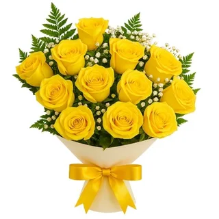 Buquê de 12 Rosas Amarela