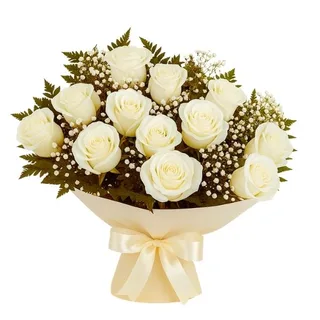 Buquê de 12 Rosas Branca