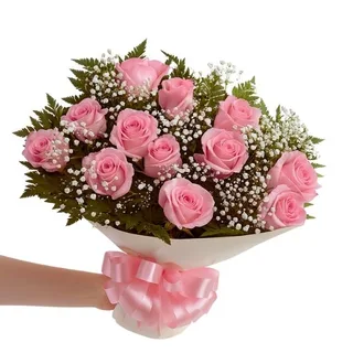 Buquê de 12 Rosas Rosada