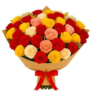 Buquê de 36 Rosas Colorida