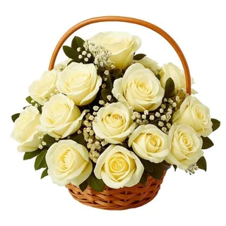Cesta de 15 Rosas Branca