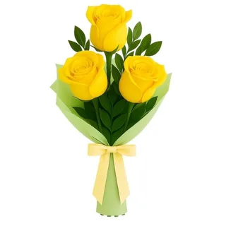 Ramalhete de 3 Rosas Amarela