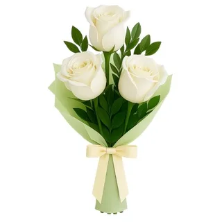 Ramalhete de 3 Rosas Branca