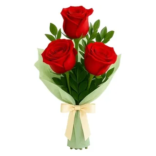 Ramalhete de 3 Rosas Vermelha