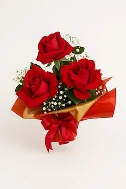 Arranjo de 3 Rosas Vermelhas