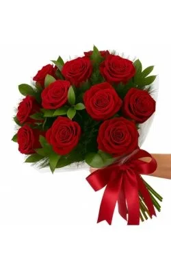 Buquê de 12 Rosas Vermelhas