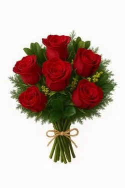 Buquê de 6 Rosas Vermelhas
