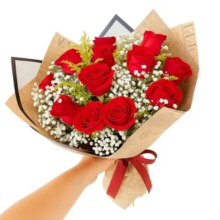 Buquê com 12 Rosas Vermelha
