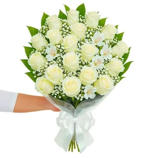 Buquê com 18 Rosas Branca