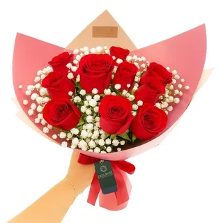 Buquê de 10 Rosas Vermelha