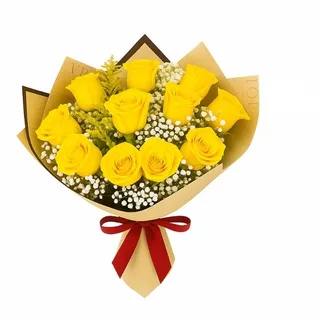 Buquê de 12 Rosas Amarela