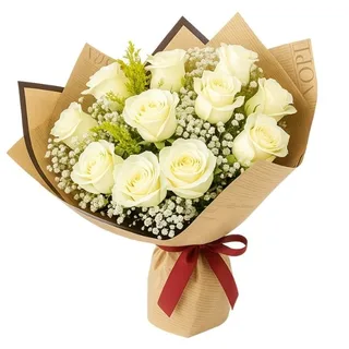 Buquê de 12 Rosas Branca