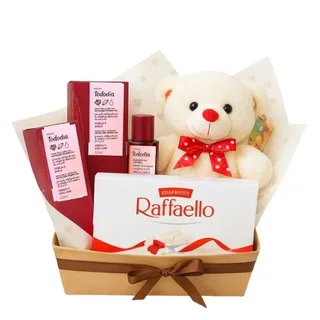 Cesta Tododia com Ursinho e Chocolates