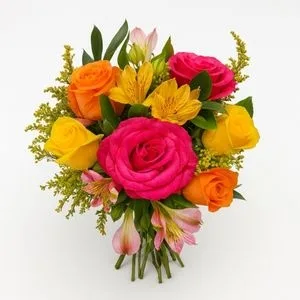 Buquê Colorido com Rosas, Astromélias e Flores do Campo