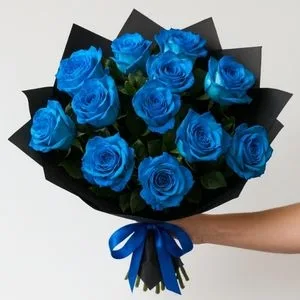 Buquê de 12 Rosas Azuis
