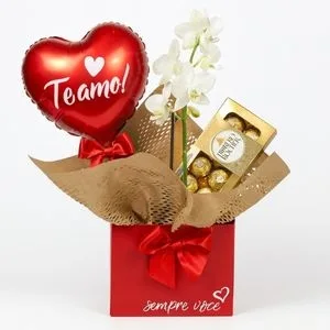 Kit com Orquídea, Ferrero Rocher e Balão