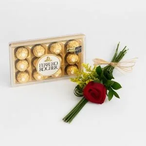 Rosa Vermelha com Ferrero Rocher