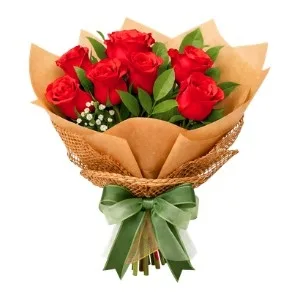 Buquê de 8 Rosas Vermelhas
