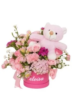 Box Flores Campo Maternidade Com Ursinho