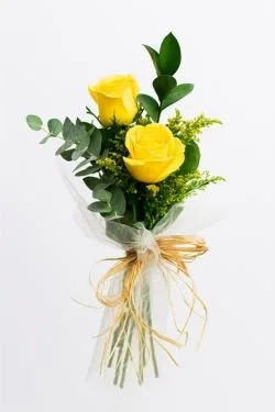 Buque de 2 Rosas Amarela