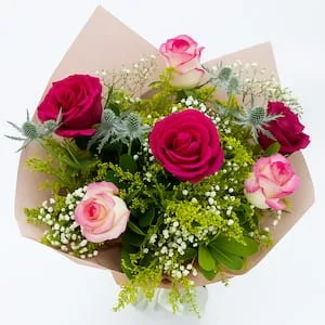 Buquê de Rosas Pink e Rosas Claras