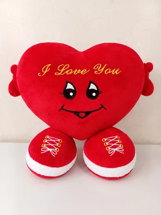 CORAÇÃO DE PELÚCIA "I LOVE YOU"  30 CM