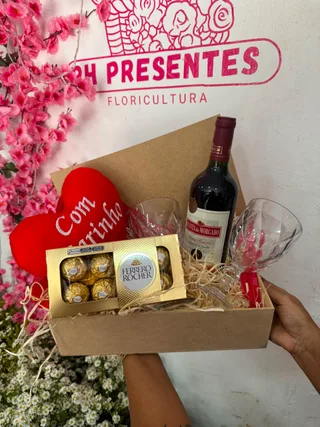 cesta vinho love 