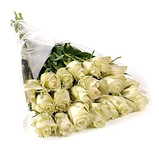 Bouquet 20 Rosas Brancas Sem Folhagem