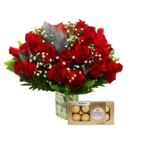Bouquet Importado Tempestade Prata e Ferrero Coração