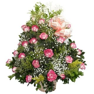 Cesta Grande de Rosas Rosadas