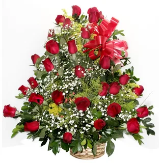 Cesta Grande de Rosas Vermelhas