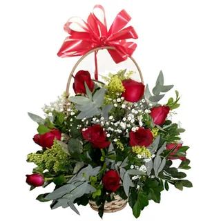 Cestinha de Rosas Vermelhas