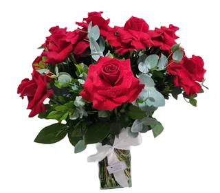 Jarra com 12 Rosas Colombianas