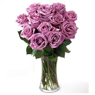 Jarra de vidro de rosas Lilas